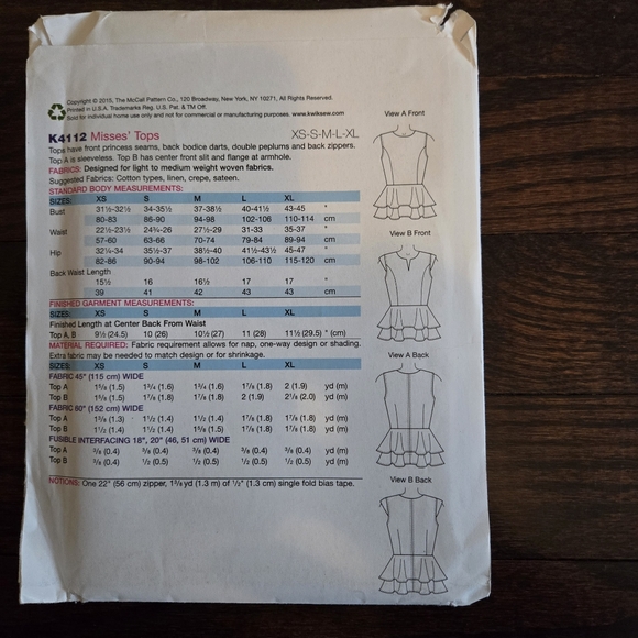 Women's Kwik Sew pattern - Picture 2 of 3
